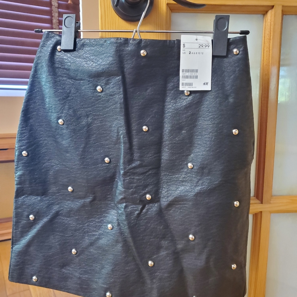 H & M Faux Leather Skirt size 2.